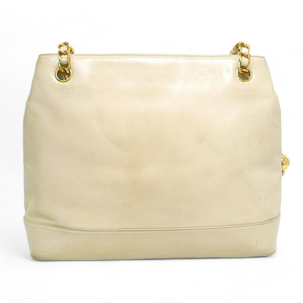 Chanel Lambskin Chain Bag Ivory Gold View 3